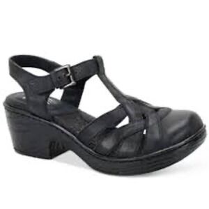 B.O.C. Persi black leather t-strap clog sandal women's size 8 summer casual